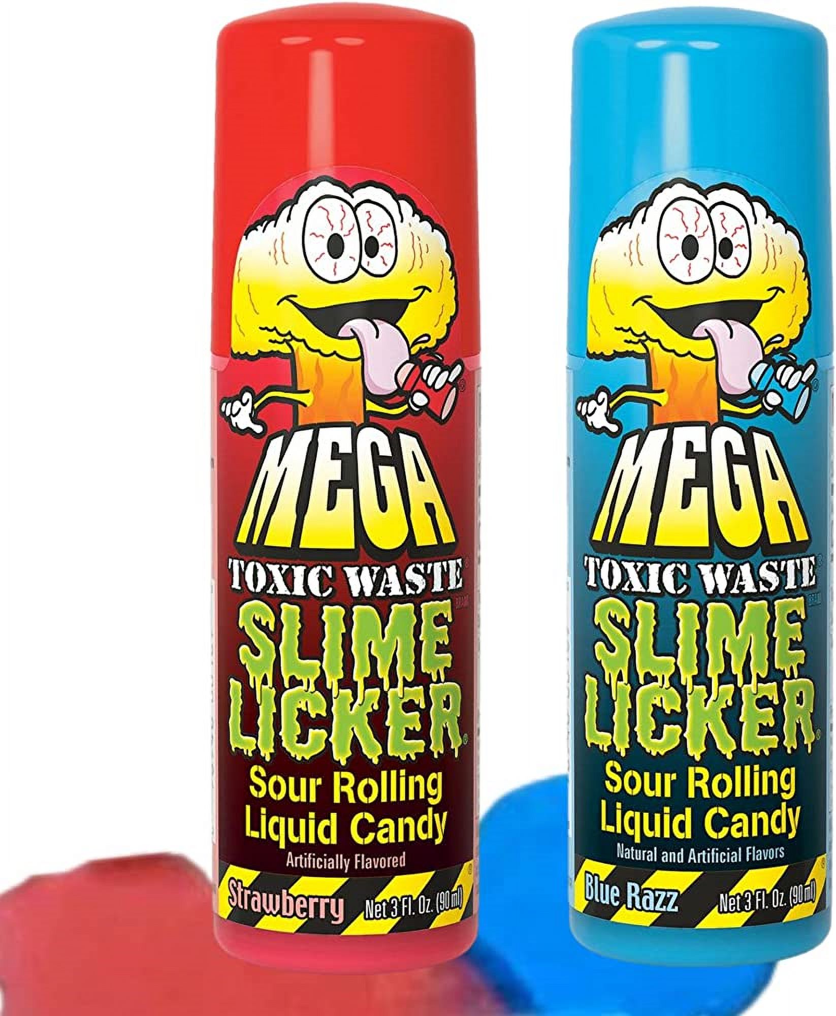 Toxic Waste Slime Licker Sour Mega Rolling Liquid Candy, Variety 2-Pack 3  oz. 